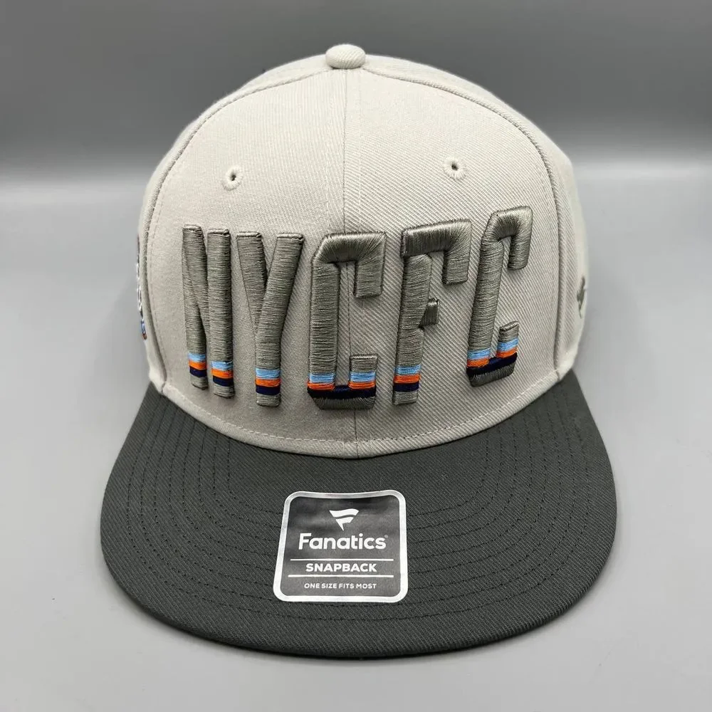 New York City FC Hat Men Gray Fanatics MLS Snap‎ Back Cap